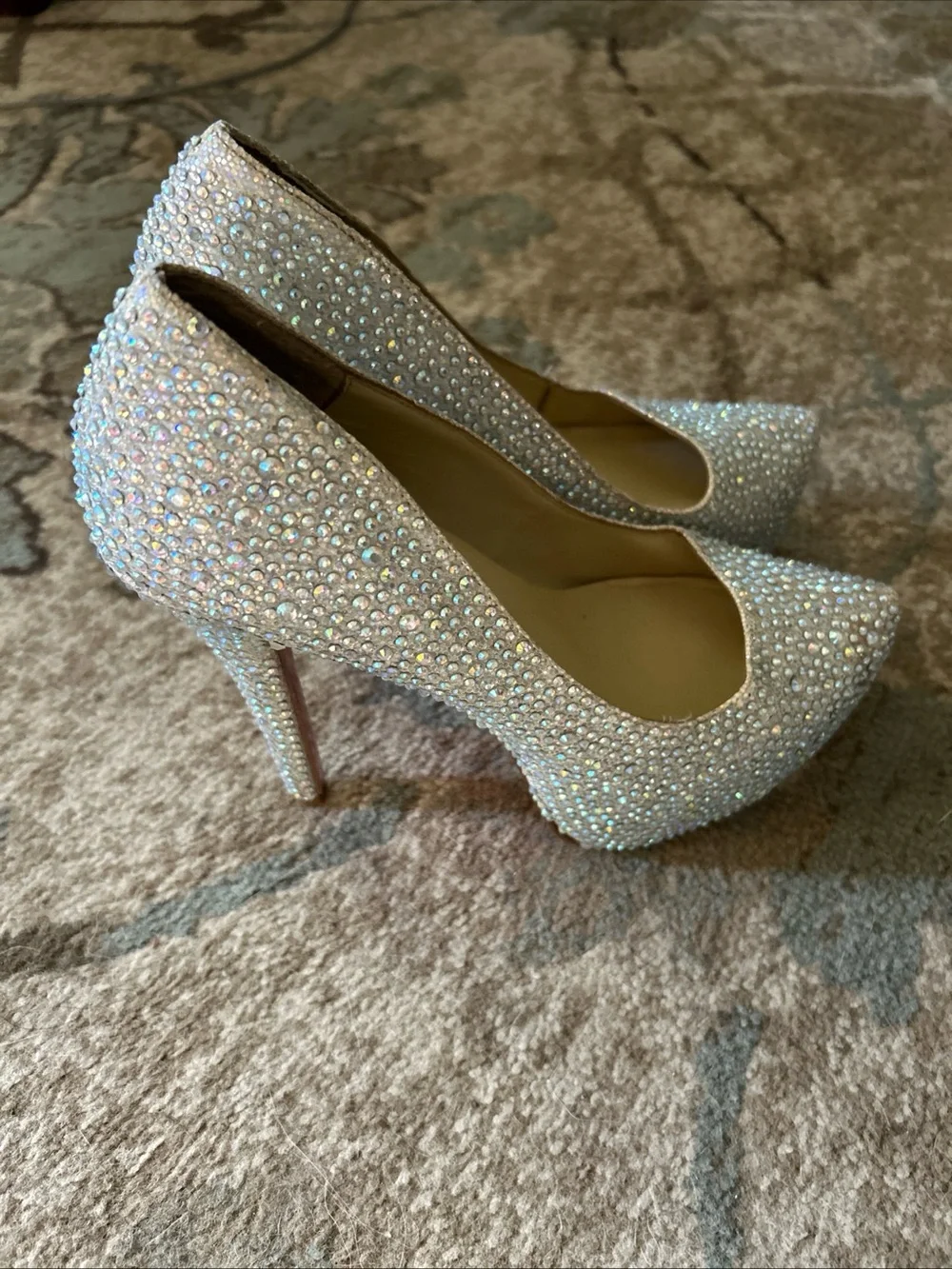 Christian Louboutin Iridescent Crystal Pointed Toe Pumps